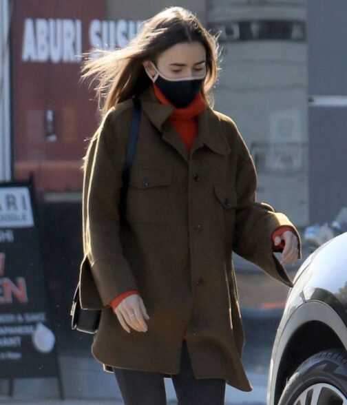 Lily Collins Emily in Paris Season 02 Brown Jacket - Image 9