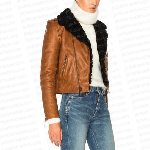 Lisa Barlow Real Housewives of Salt Lake City Shearling Leather Jacket - Image 5