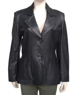 Transatlantic Deleila Piasko Leather Blazer