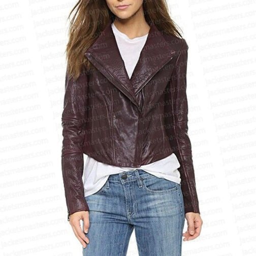 IZombie S02 Rose Mciver Burgundy Leather Jacket