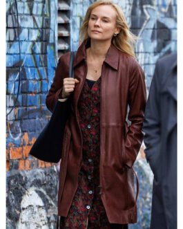Longing Diane Kruger Leather Coat