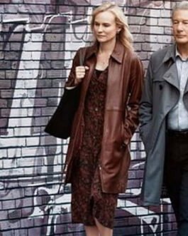 Longing Diane Kruger Leather Coat