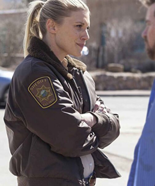Longmire Katee Sackhoff Brown Bomber Jacket - Image 2