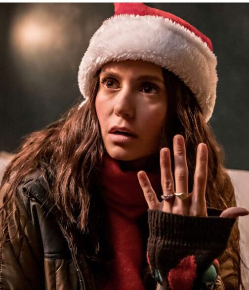 Nina Dobrev Love Hard Brown Jacket - Image 2