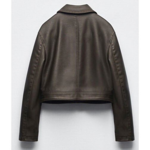 Love Is Blind Micah Lussier Cropped Leather Jacket - Image 3