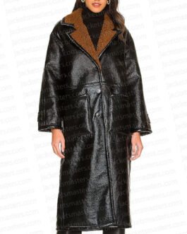 Selena Gomez Only Murders in the Building Shearling Leather Coat
