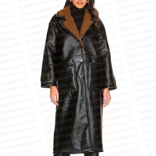 Selena Gomez Only Murders in the Building Shearling Leather Coat