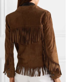 The High Note Dakota Johnson Suede Fringe Jacket
