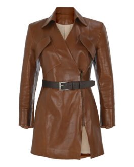 Selling Sunset Mary Fitzgerald Bonnet Leather Coat