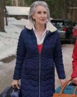 Lynn Whyte The Christmas Retreat Puffer Blue Coat