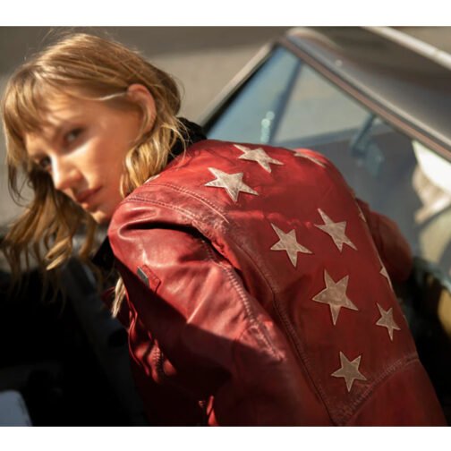 Women’s Christy Scatter Star Leather Jacket - Image 31