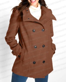 Holly and Ivy Janel Parrish Brown Peacoat