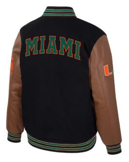 Miami Hurricanes Black and Brown Varsity Jacket