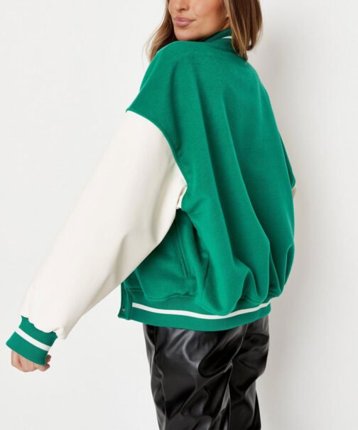 Michigan Mid Western Green Varsity Jacket - Image 2