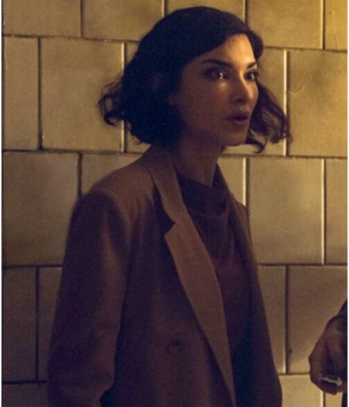 Amber Rose Revah Last Light Brown Wool Coat