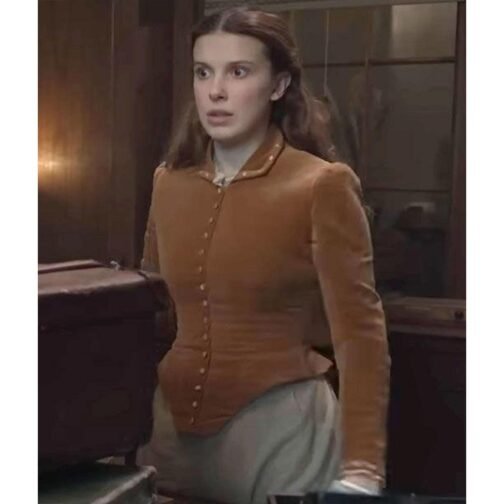 Millie Bobby Brown Enola Holmes 2 Velvet Jacket - Image 2
