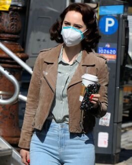 The Marvelous Mrs Maisel S04 Rachel Brosnahan Suede Brown Jacket