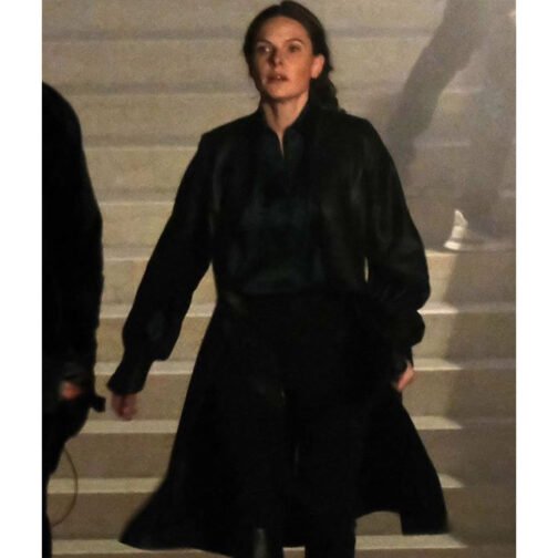 Mission Impossible 7 Rebecca Ferguson Leather Coat - Image 4