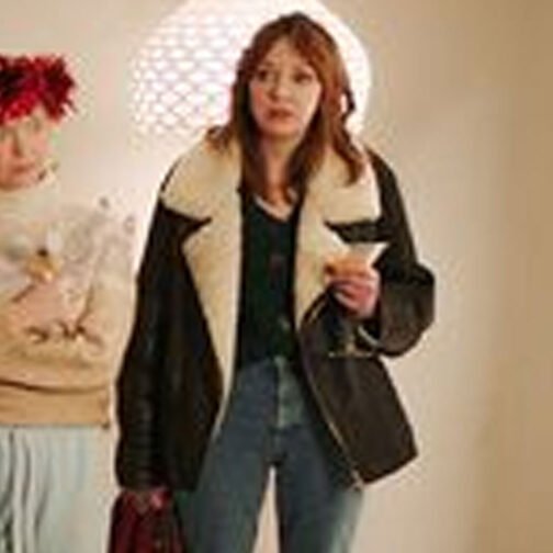 Motherland Diane Morgan Shearling Leather Jacket - Image 9