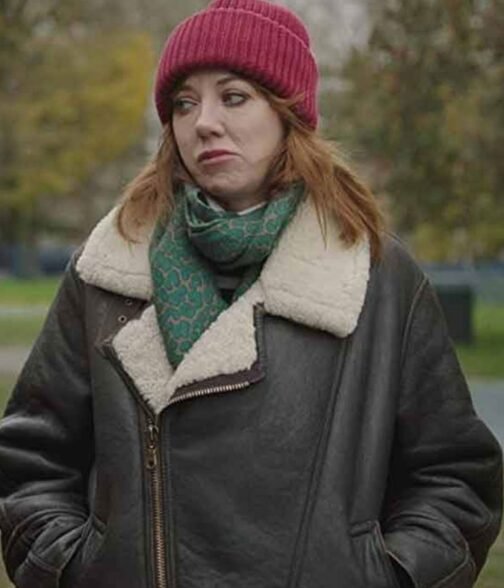 Motherland Diane Morgan Shearling Leather Jacket