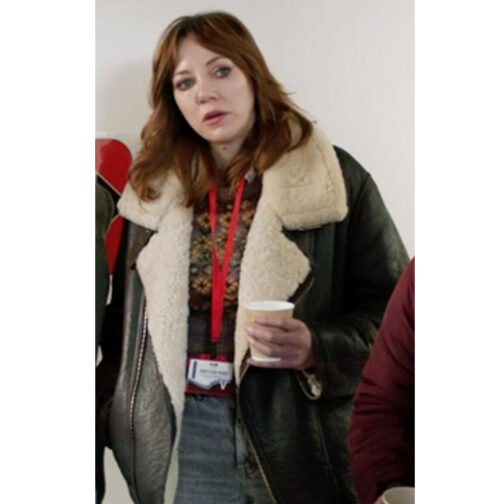 Motherland Diane Morgan Shearling Leather Jacket - Image 2