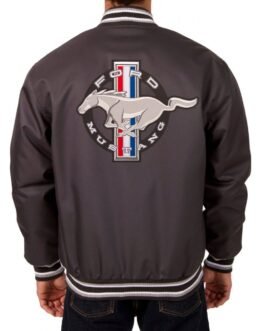 Varsity Mustang Ford Black Satin Jacket