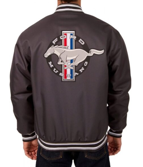 Varsity Mustang Ford Black Satin Jacket - Image 2