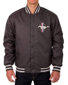Varsity Mustang Ford Black Satin Jacket