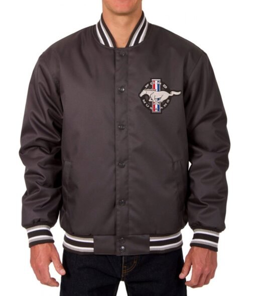 Varsity Mustang Ford Black Satin Jacket