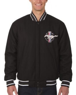 Mustang Varsity Wool Black Jacket