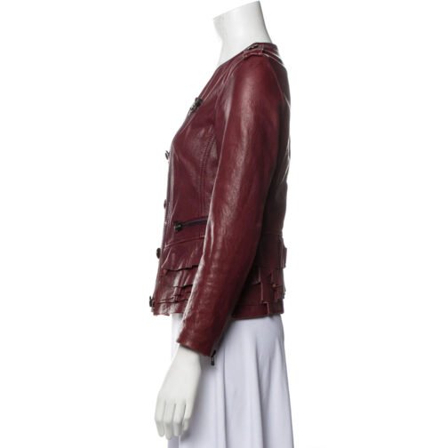 Nashville S02 Connie Britton Burgundy Leather Jacket - Image 4