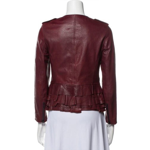 Nashville S02 Connie Britton Burgundy Leather Jacket - Image 3