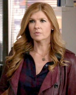 Nashville S02 Connie Britton Burgundy Leather Jacket