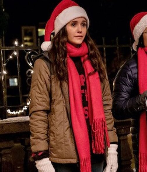 Nina Dobrev Love Hard Brown Jacket