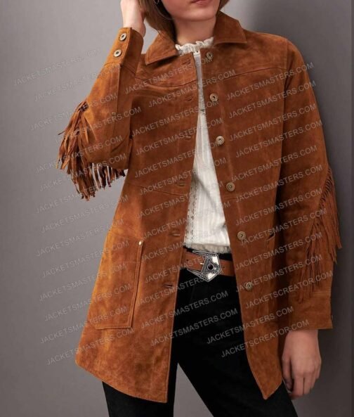 Day Shift Natasha Liu Bordizzo Fringe Suede Jacket - Image 4