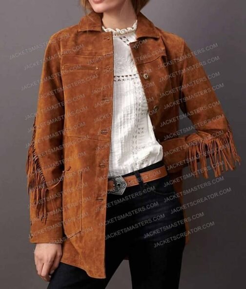 Day Shift Natasha Liu Bordizzo Fringe Suede Jacket - Image 5
