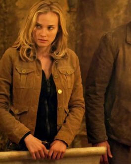 National Treasure Diane Kruger Brown Suede Leather Jacket