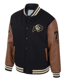 Colorado Buffaloes Navy and Brown Letterman Jacket