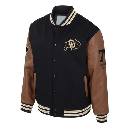Colorado Buffaloes Navy and Brown Letterman Jacket