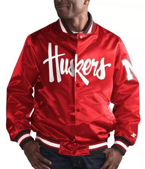 Starter Nebraska Huskers Satin Red Jacket