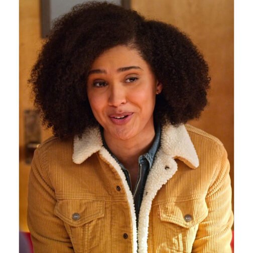 Never Have I Ever Lee Rodriguez Trucker Shearling Corduroy Jacket - Image 4