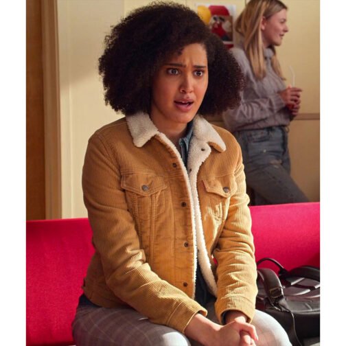Never Have I Ever Lee Rodriguez Trucker Shearling Corduroy Jacket - Image 2