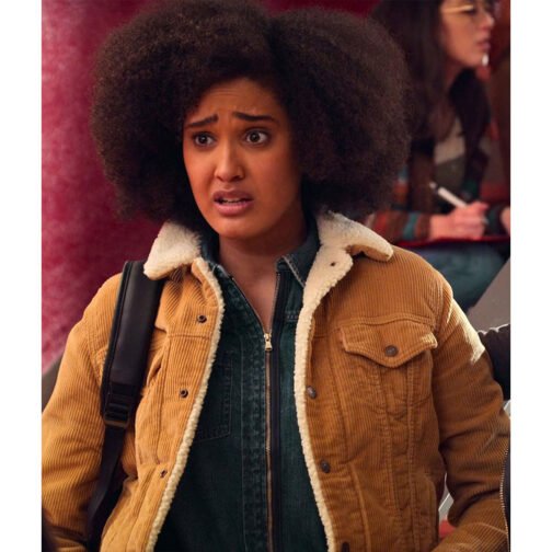 Never Have I Ever Lee Rodriguez Trucker Shearling Corduroy Jacket - Image 7