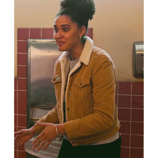 Never Have I Ever Lee Rodriguez Trucker Shearling Corduroy Jacket - Image 8