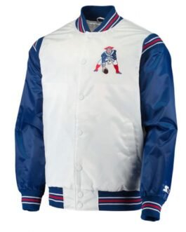 New England Patriots Renegade Historic Bomber Satin Jacket