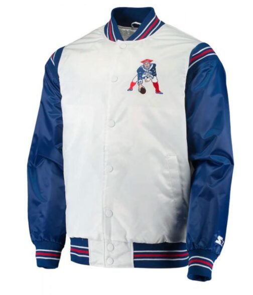 New England Patriots Renegade Historic Bomber Satin Jacket