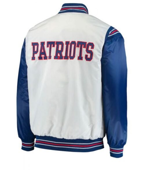 New England Patriots Renegade Historic Bomber Satin Jacket - Image 2