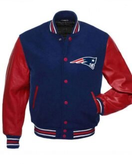 New England Patriots Letterman Red and Blue Jacket