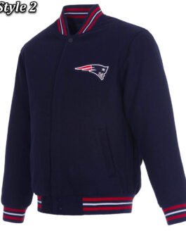 Varsity New England Patriots Navy Blue Wool Jacket