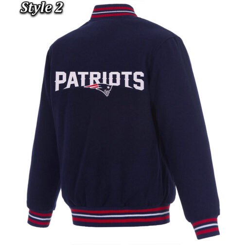 Varsity New England Patriots Navy Blue Wool Jacket - Image 5